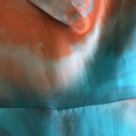 Fashion Nova blue & orange silk mini dress - Picture 4 of 5